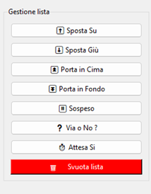 Schermata gestione lista karaoke